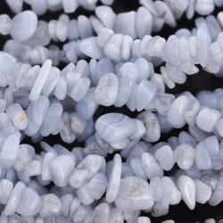 CHALCEDON BŁĘKITNY - AGAT KORONKOWY - NASZYJNIK Z NATURALNYCH KAMIENI