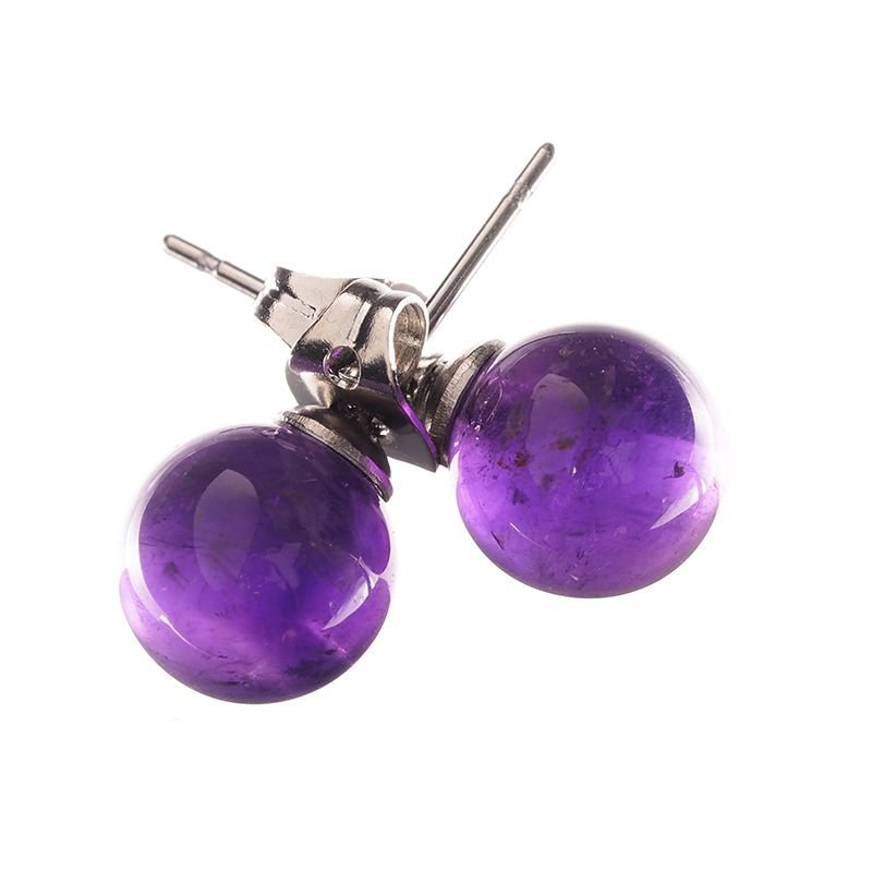 AMETYST - KOLCZYKI - KULKA - 8 mm