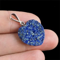 LAPIS LAZULI - WISIOREK - SERCE - 21 mm - SREBRO 925