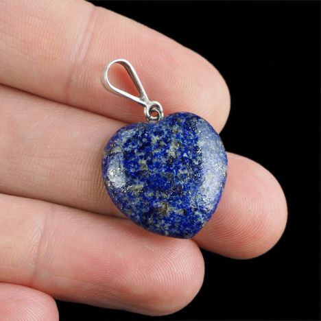 LAPIS LAZULI - WISIOREK - SERCE - 21 mm - SREBRO 925