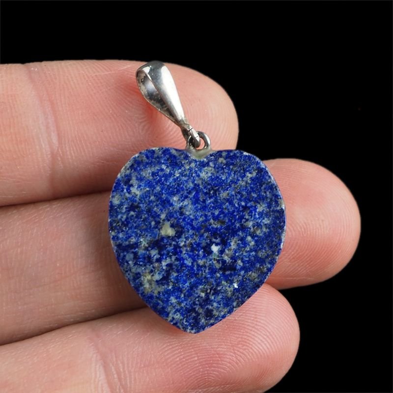 LAPIS LAZULI - WISIOREK - SERCE - 23 mm - SREBRO 925