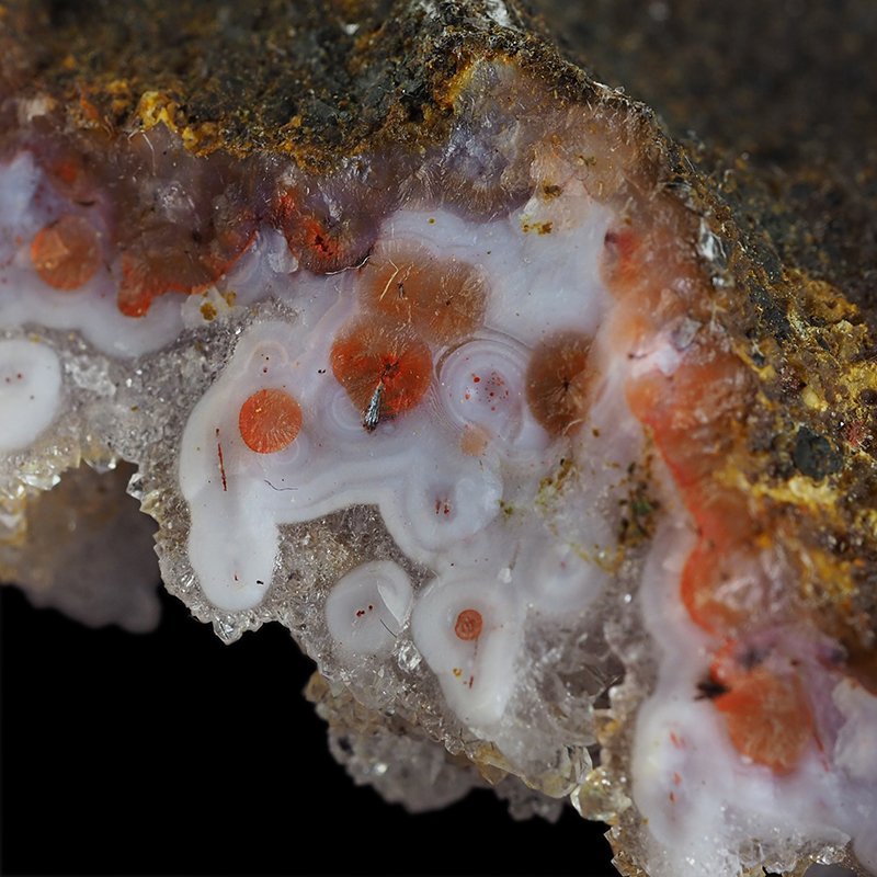 AMETYST, CHALCEDON, AGAT - GEODA Z PSEUDOSTALAKTYTAMI - 126 mm - MAROKO