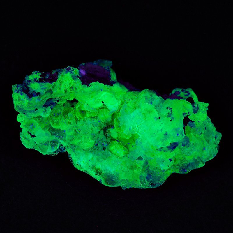 OPAL WODNY  (HIALIT), TURMALIN - FLUORESCENCYJNY - 41 mm - NAMIBIA