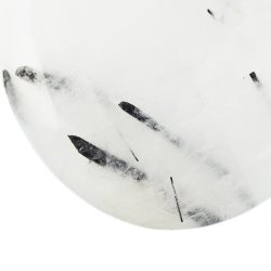 KRYSZTAŁ GÓRSKI Z CZARNYM TURMALINEM  - PŁASKI OTOCZAK - 49 mm