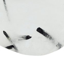 KRYSZTAŁ GÓRSKI Z CZARNYM TURMALINEM  - PŁASKI OTOCZAK - 43 mm