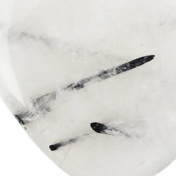 KRYSZTAŁ GÓRSKI Z CZARNYM TURMALINEM  - PŁASKI OTOCZAK - 43 mm