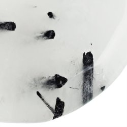 KRYSZTAŁ GÓRSKI Z CZARNYM TURMALINEM  - PŁASKI OTOCZAK - 43 mm