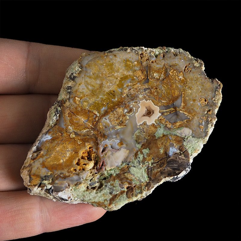 SKAMIENIAŁE DREWNO Z AGATEM - PLASTER - 79 mm - MADAGASKAR