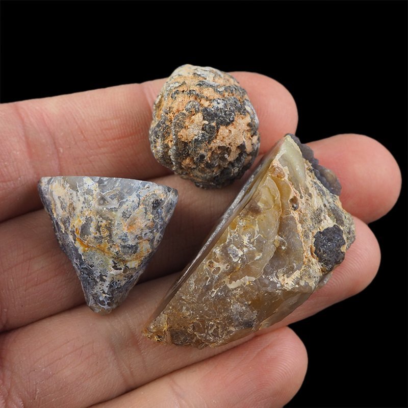 AGAT - ZESTAW TRZECH GEODEK - 22-44 mm  - BRAZYLIA