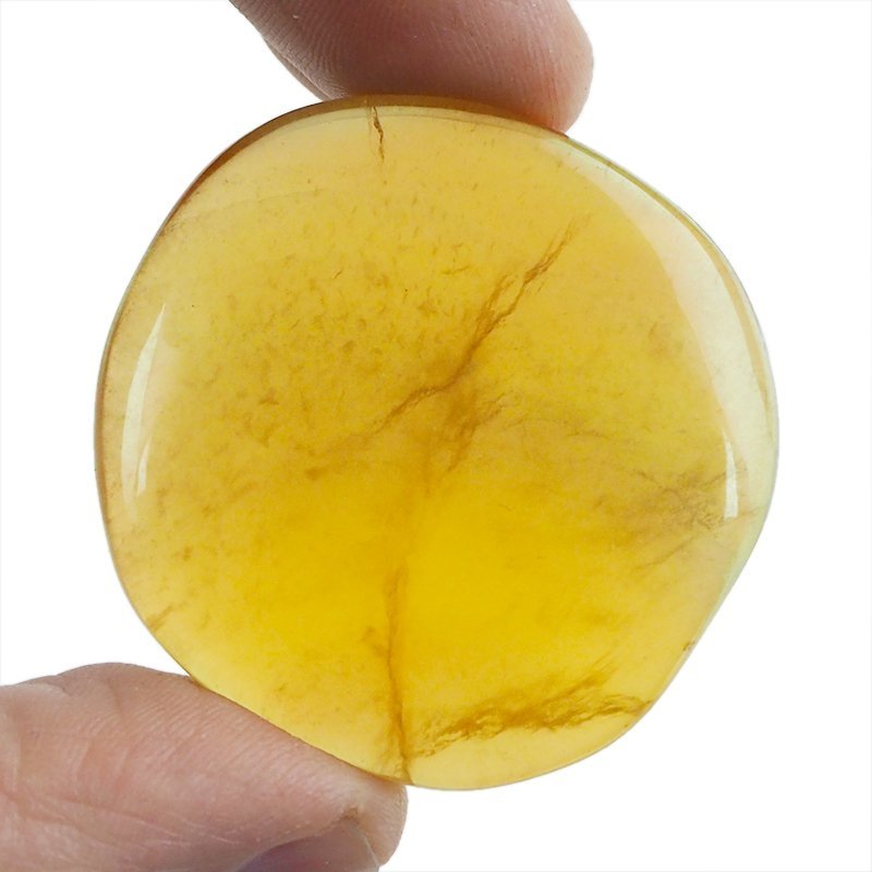 ŻÓŁTY FLUORYT - PŁASKI OTOCZAK - 43 mm
