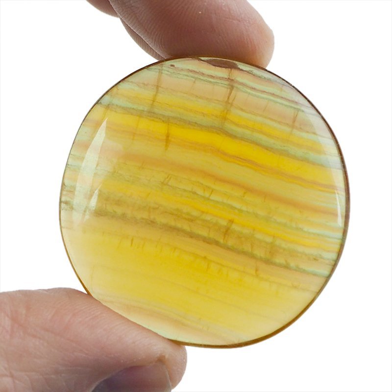 ŻÓŁTY FLUORYT - PŁASKI OTOCZAK - 43 mm