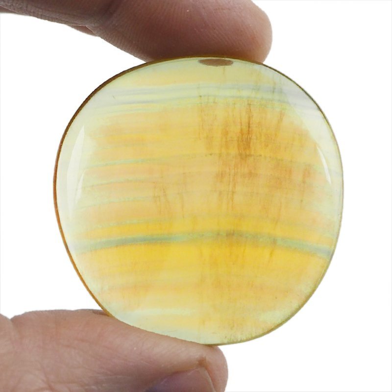 ŻÓŁTY FLUORYT - PŁASKI OTOCZAK - 41 mm