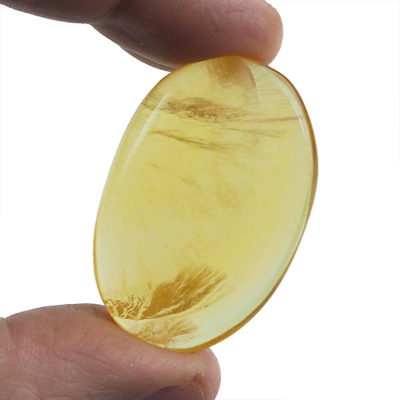 ŻÓŁTY FLUORYT - PŁASKI OTOCZAK - 42 mm