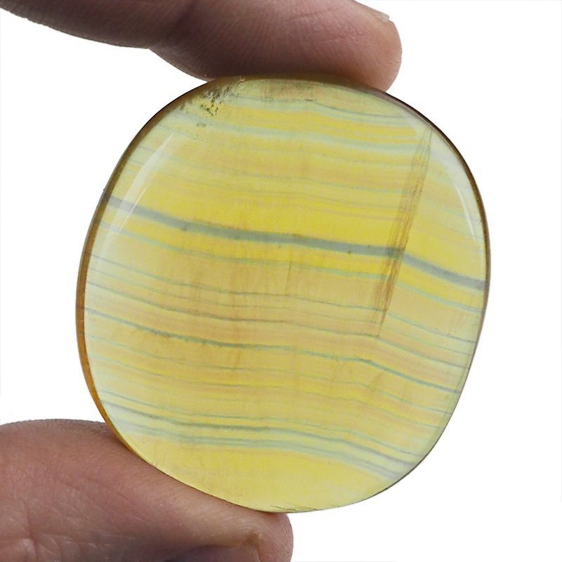 ŻÓŁTY FLUORYT - PŁASKI OTOCZAK - 44 mm
