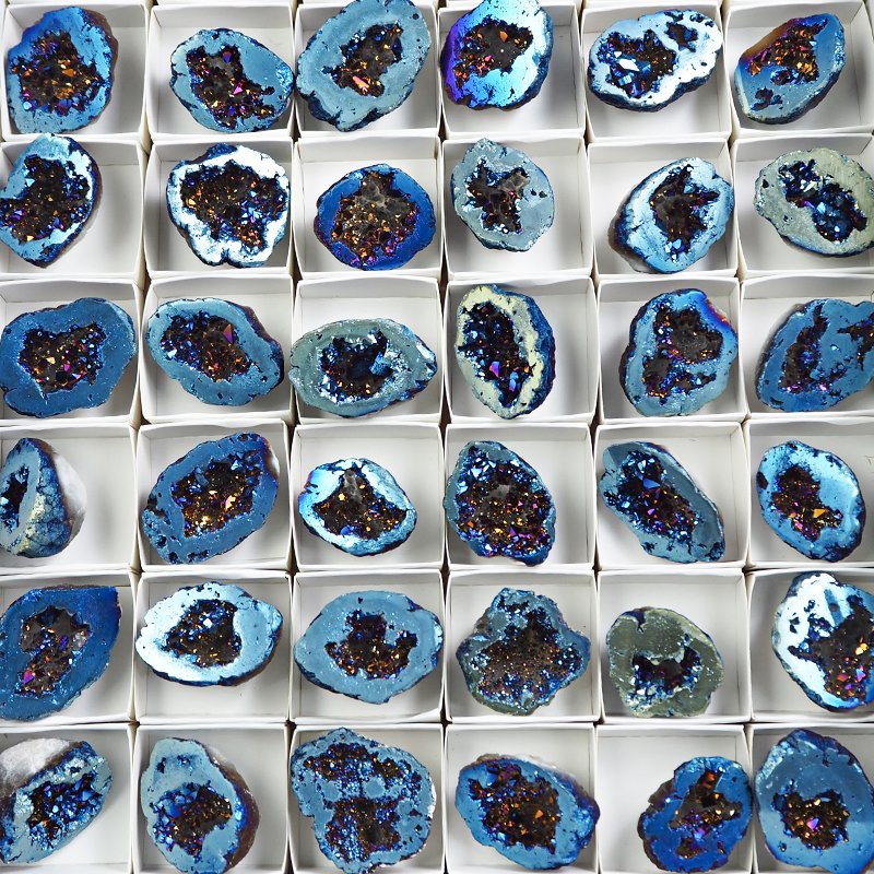 KRYSZTAŁ GÓRSKI - BLUE AURA - GEODA - 32-48 mm