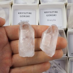 KRYSZTAŁ GÓRSKI - MINERAŁ W PUDEŁKU Z OPISEM - 38-58mm - BRAZYLIA