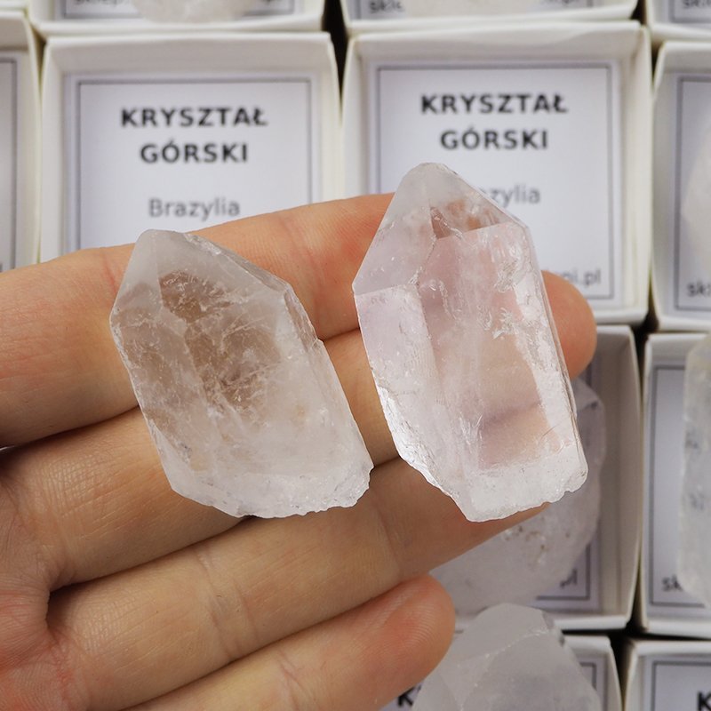 KRYSZTAŁ GÓRSKI - MINERAŁ W PUDEŁKU Z OPISEM - 38-58mm - BRAZYLIA