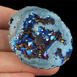 KRYSZTAŁ GÓRSKI - BLUE AURA - GEODA - 47 mm