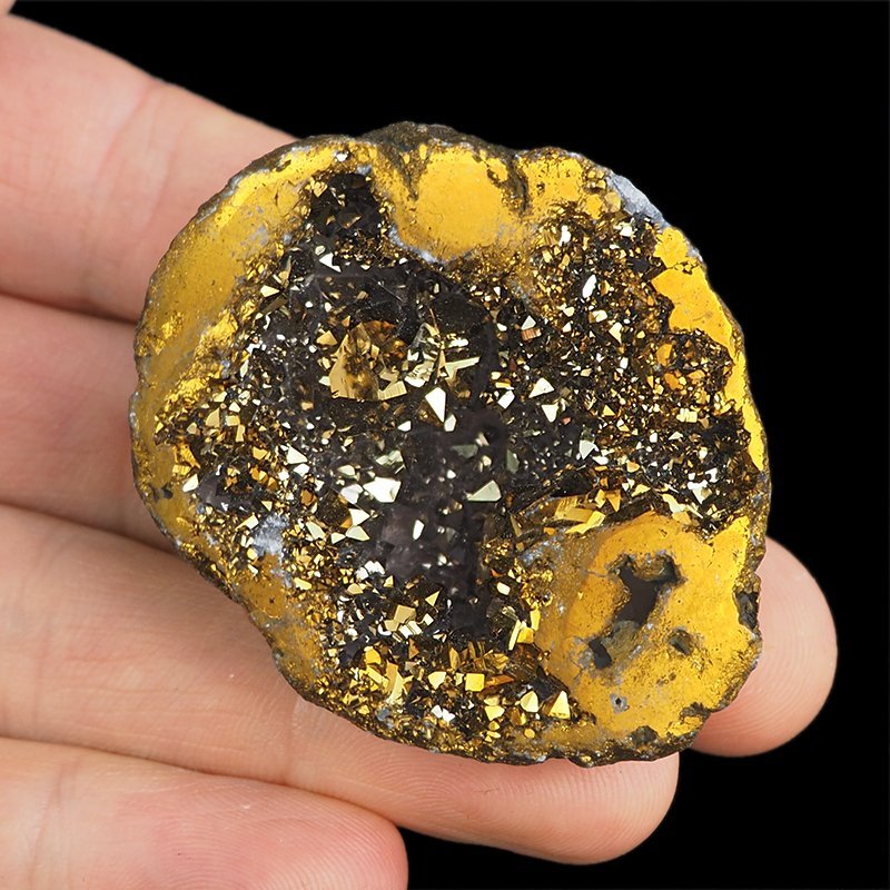 KRYSZTAŁ GÓRSKI - GOLD AURA - GEODA - 51 mm