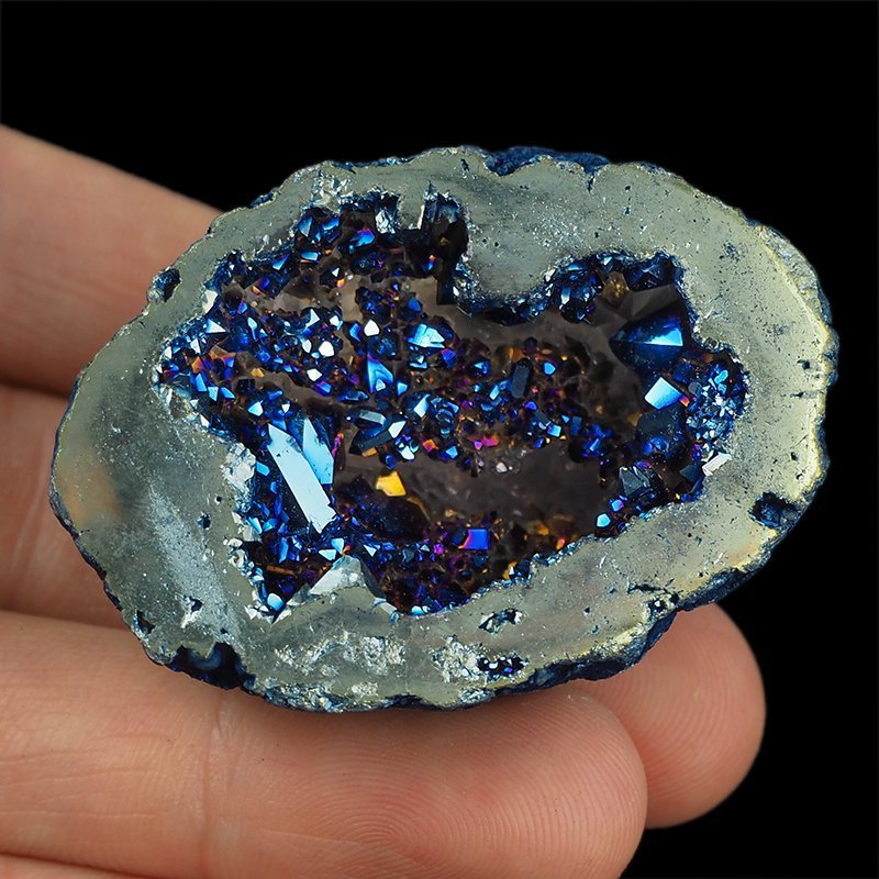 KRYSZTAŁ GÓRSKI - BLUE AURA - GEODA - 49 mm