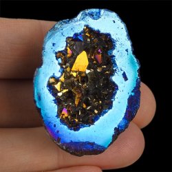 KRYSZTAŁ GÓRSKI - BLUE AURA - GEODA - 43 mm