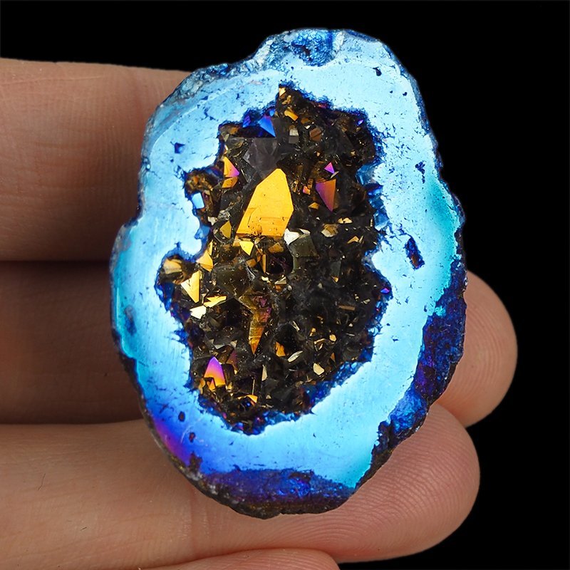 KRYSZTAŁ GÓRSKI - BLUE AURA - GEODA - 43 mm