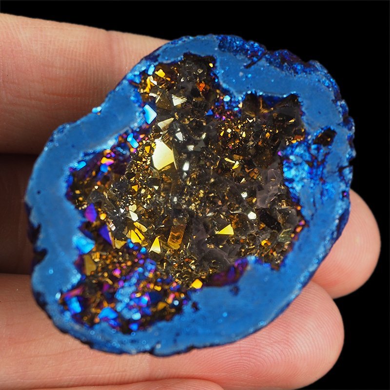 KRYSZTAŁ GÓRSKI - BLUE AURA - GEODA - 47 mm