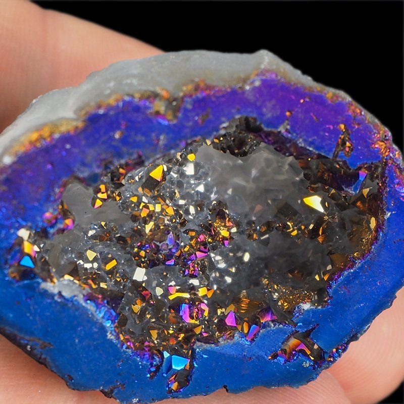 KRYSZTAŁ GÓRSKI - BLUE AURA - GEODA - 44 mm