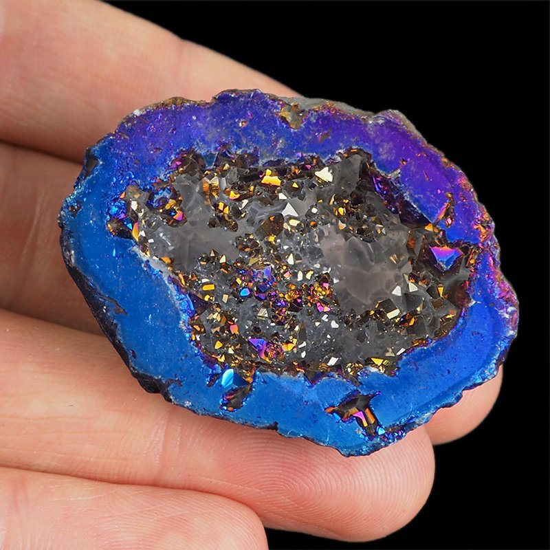 KRYSZTAŁ GÓRSKI - BLUE AURA - GEODA - 44 mm