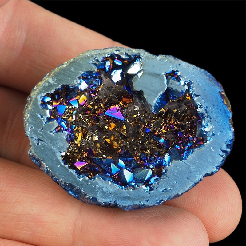 KRYSZTAŁ GÓRSKI - BLUE AURA - GEODA - 43 mm