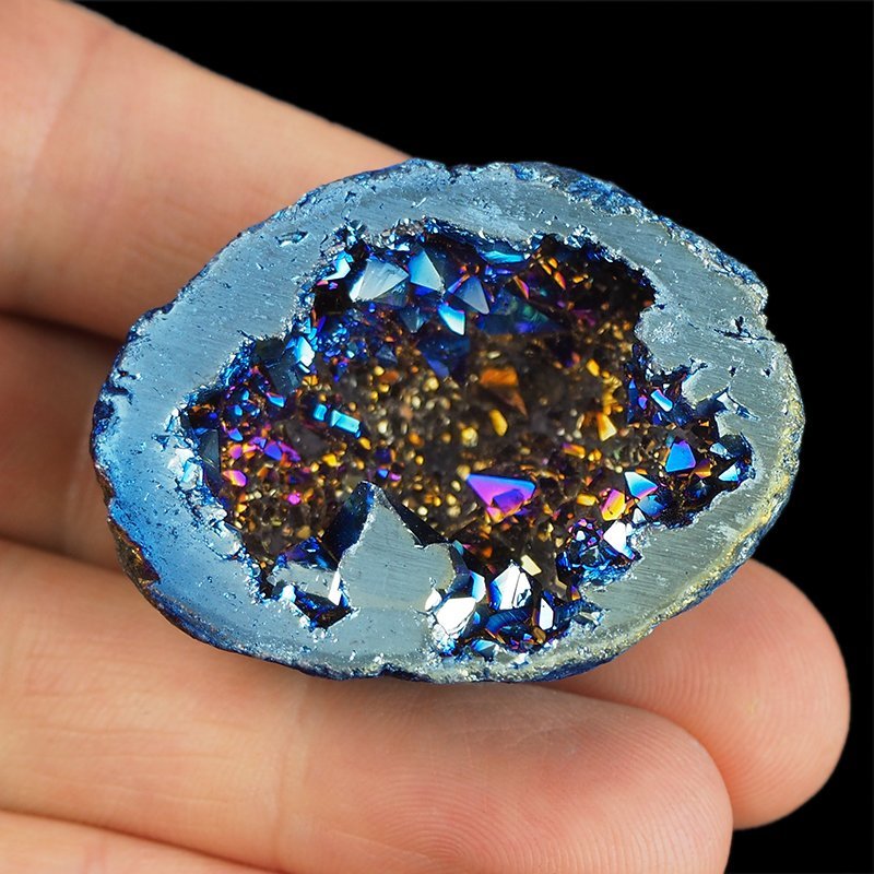 KRYSZTAŁ GÓRSKI - BLUE AURA - GEODA - 43 mm