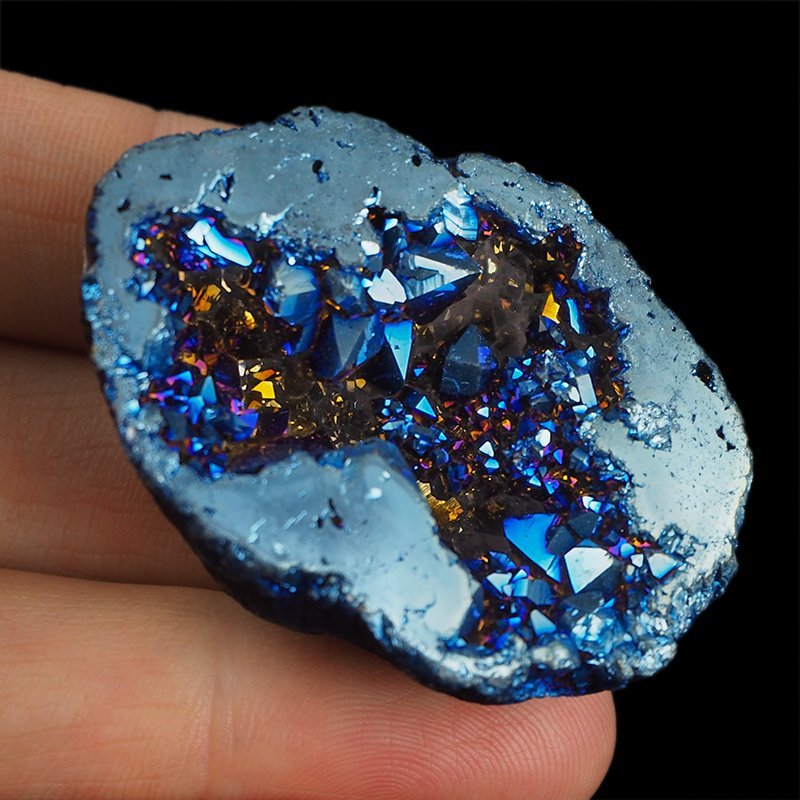 KRYSZTAŁ GÓRSKI - BLUE AURA - GEODA - 47 mm