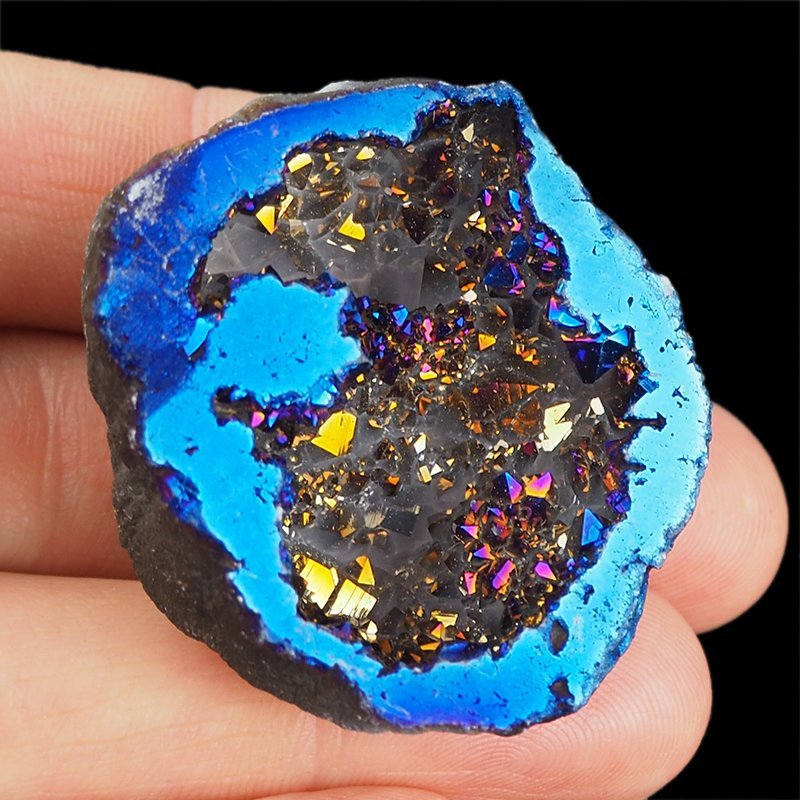 KRYSZTAŁ GÓRSKI - BLUE AURA - GEODA - 42 mm