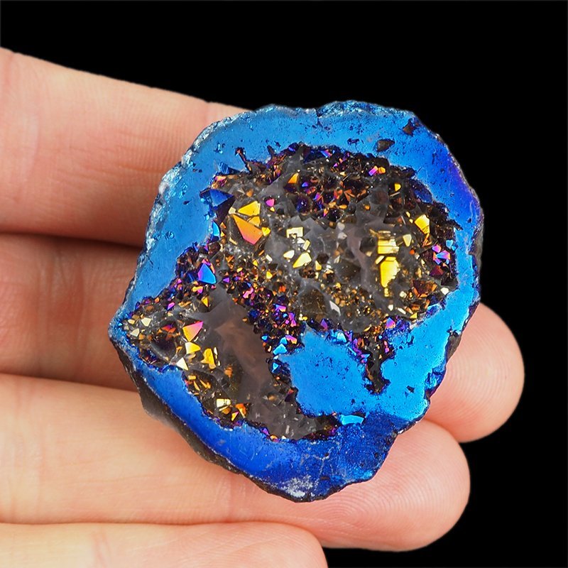 KRYSZTAŁ GÓRSKI - BLUE AURA - GEODA - 42 mm