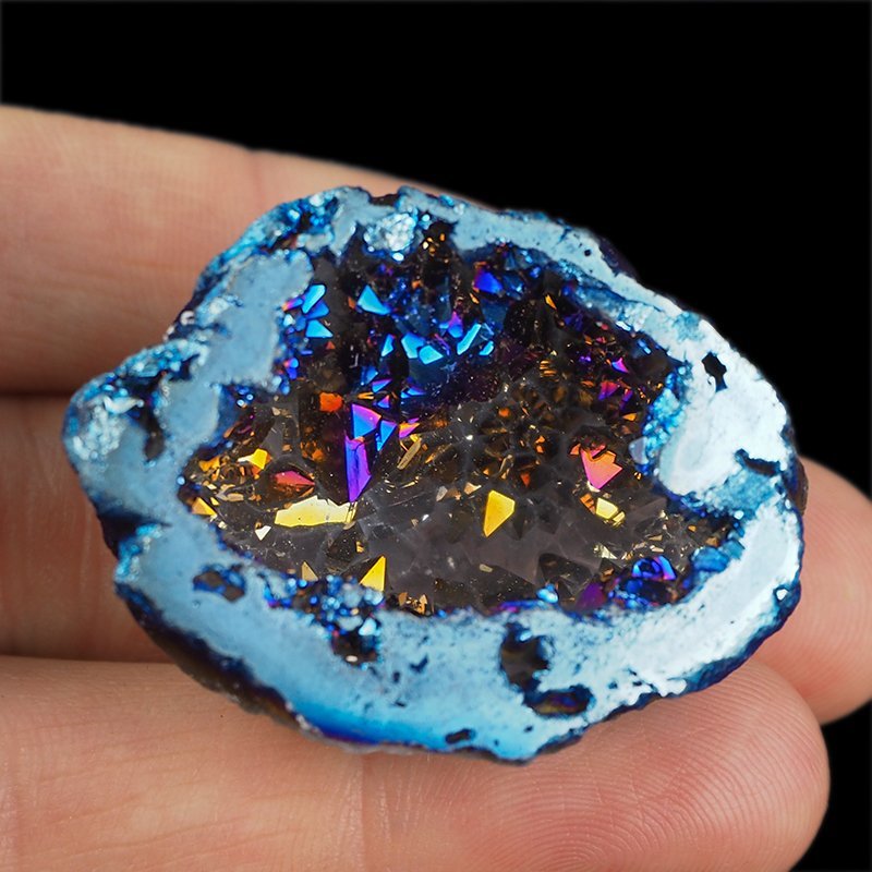 KRYSZTAŁ GÓRSKI - BLUE AURA - GEODA - 42 mm