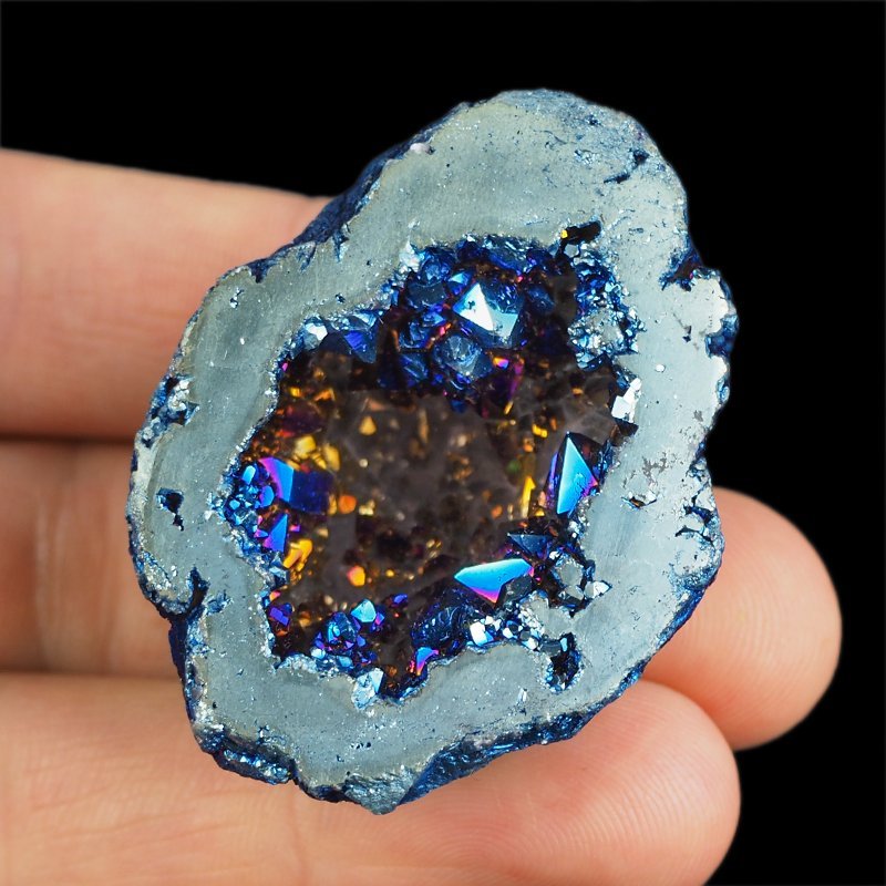 KRYSZTAŁ GÓRSKI - BLUE AURA - GEODA - 47 mm
