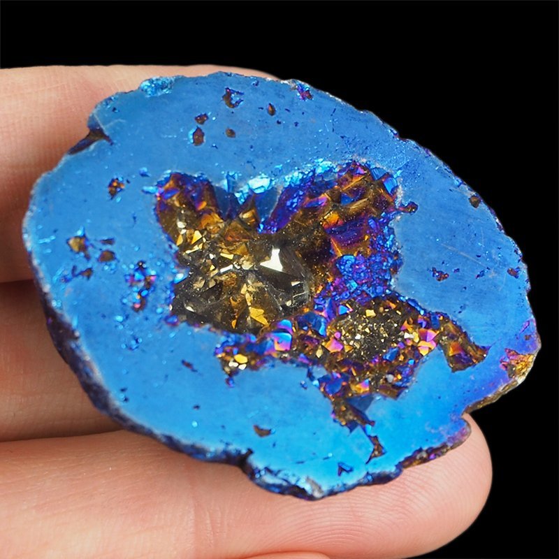 KRYSZTAŁ GÓRSKI - BLUE AURA - GEODA - 44 mm