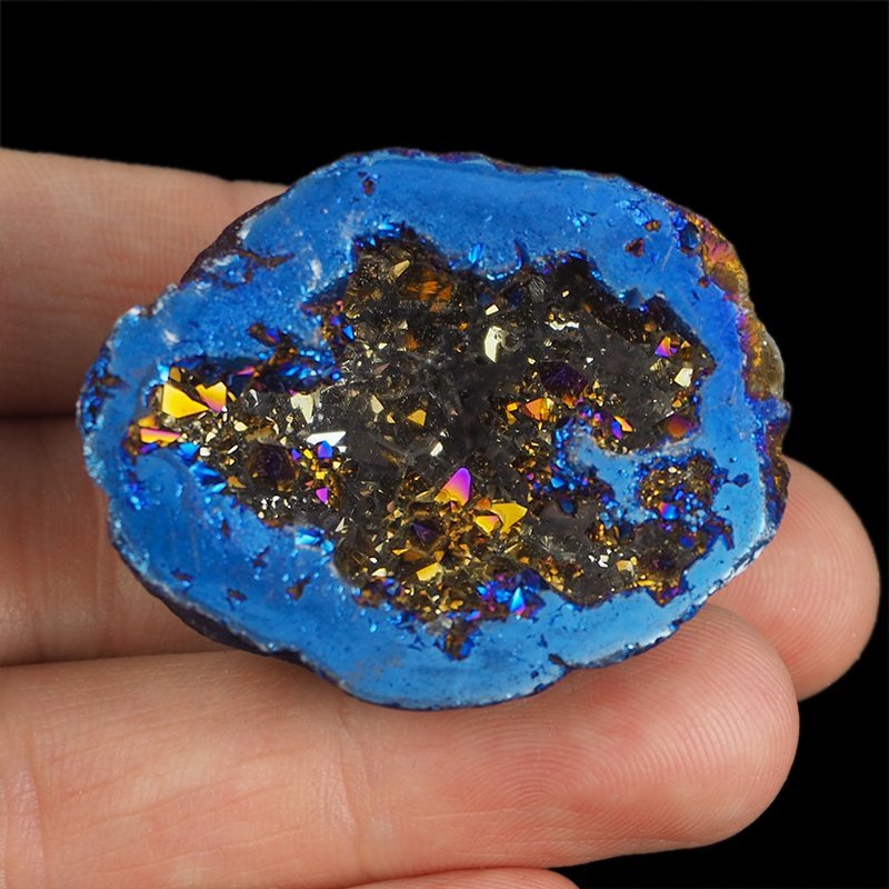 KRYSZTAŁ GÓRSKI - BLUE AURA - GEODA - 43 mm