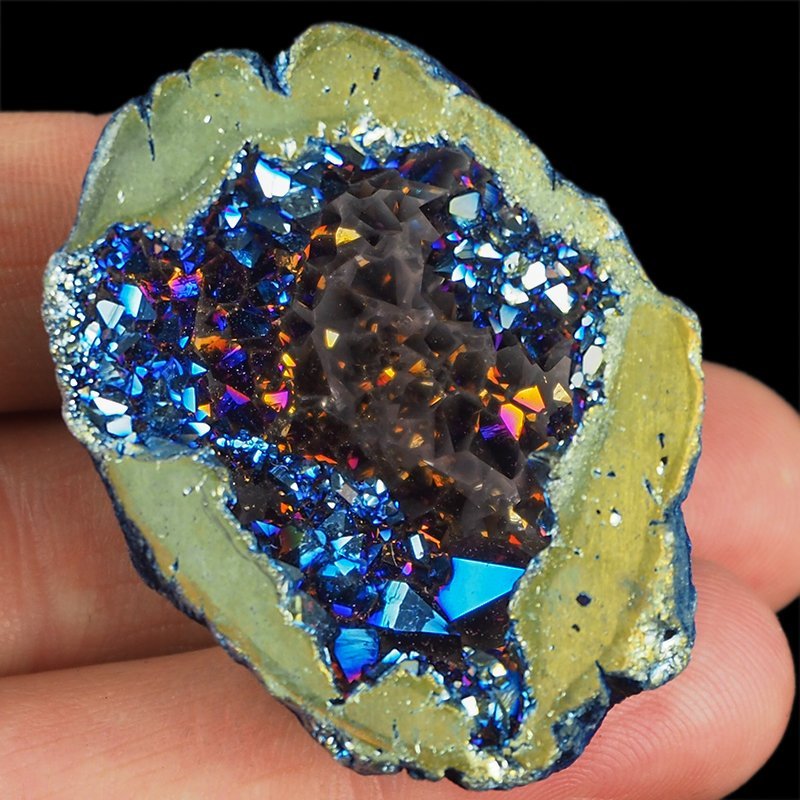 KRYSZTAŁ GÓRSKI - BLUE AURA - GEODA - 44 mm