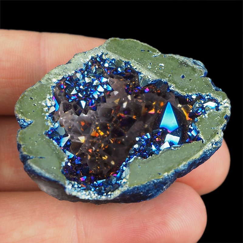 KRYSZTAŁ GÓRSKI - BLUE AURA - GEODA - 44 mm