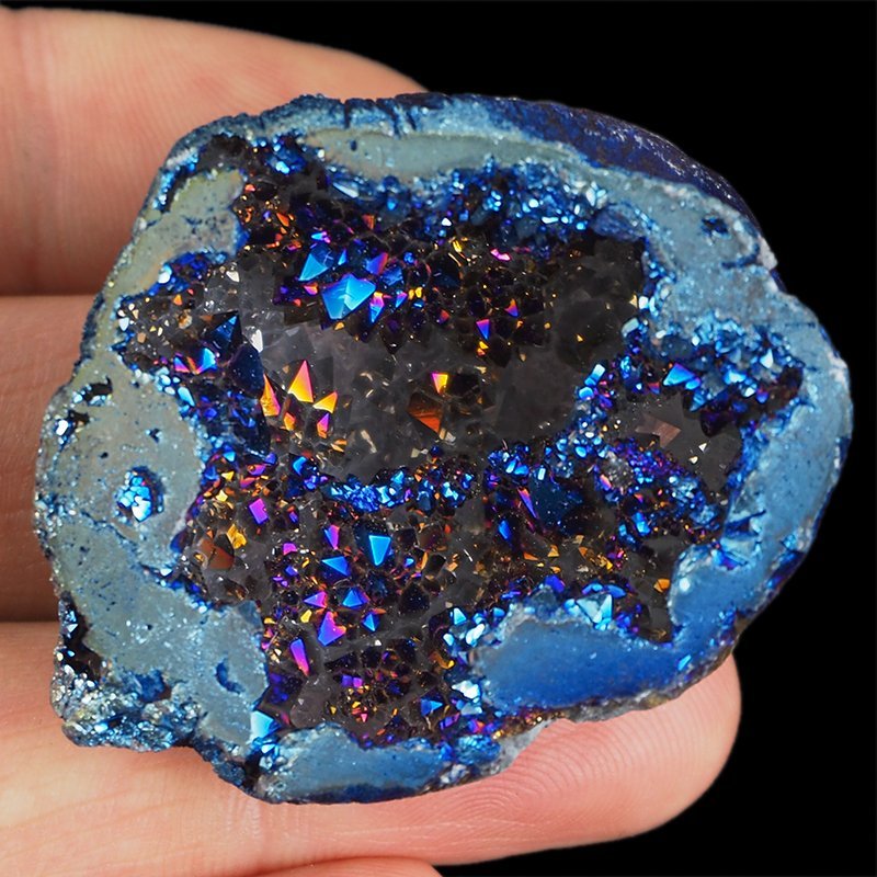 KRYSZTAŁ GÓRSKI - BLUE AURA - GEODA - 43 mm