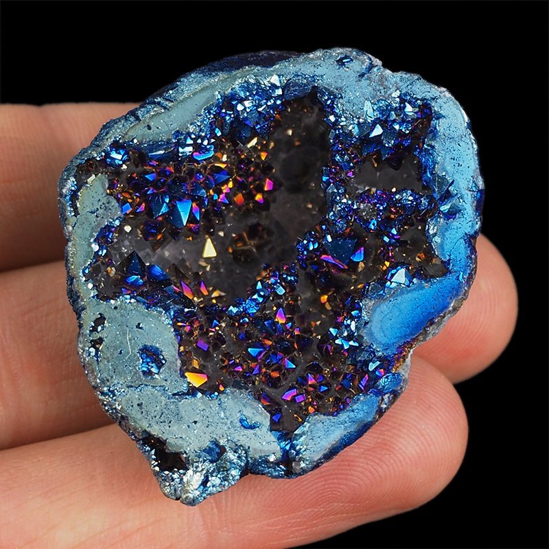 KRYSZTAŁ GÓRSKI - BLUE AURA - GEODA - 43 mm