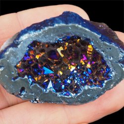 KRYSZTAŁ GÓRSKI - BLUE AURA - GEODA - 48 mm