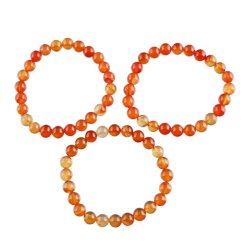 KARNEOL - BRANSOLETKA Z KAMIENI NATURALNYCH  - KULKA 8mm
