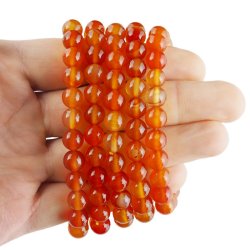 KARNEOL - BRANSOLETKA Z KAMIENI NATURALNYCH  - KULKA 8mm