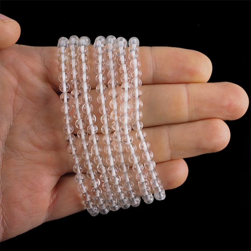 KRYSZTAŁ GÓRSKI - BRANSOLETKA Z NATURALNYCH KAMIENI - KULKA 4mm
