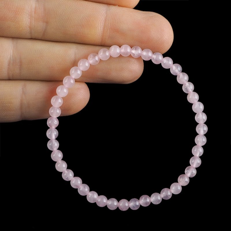 KWARC RÓŻOWY - BRANSOLETKA Z NATURALNYCH KAMIENI - KULKA 4mm