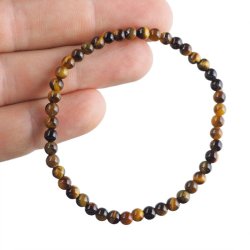 TYGRYSIE OKO - BRANSOLETKA Z KAMIENI NATURALNYCH - KULKA 4mm
