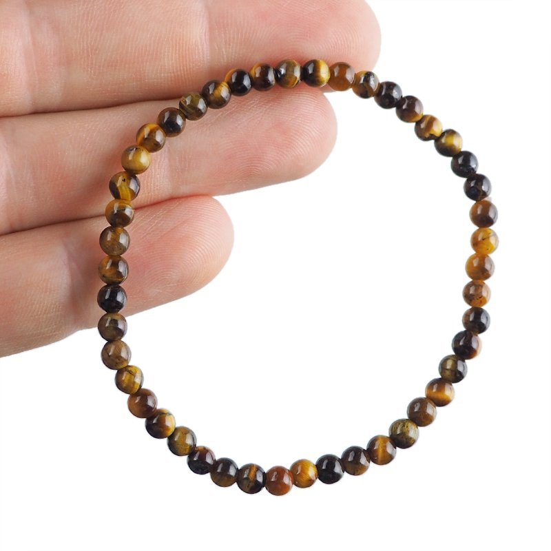 TYGRYSIE OKO - BRANSOLETKA Z KAMIENI NATURALNYCH - KULKA 4mm