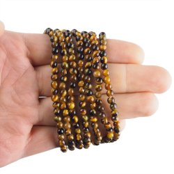 TYGRYSIE OKO - BRANSOLETKA Z KAMIENI NATURALNYCH - KULKA 4mm